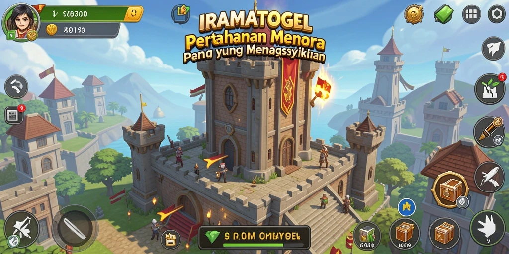 Tampilan gameplay seru dari IRAMATOGEL di Tower Defense.
