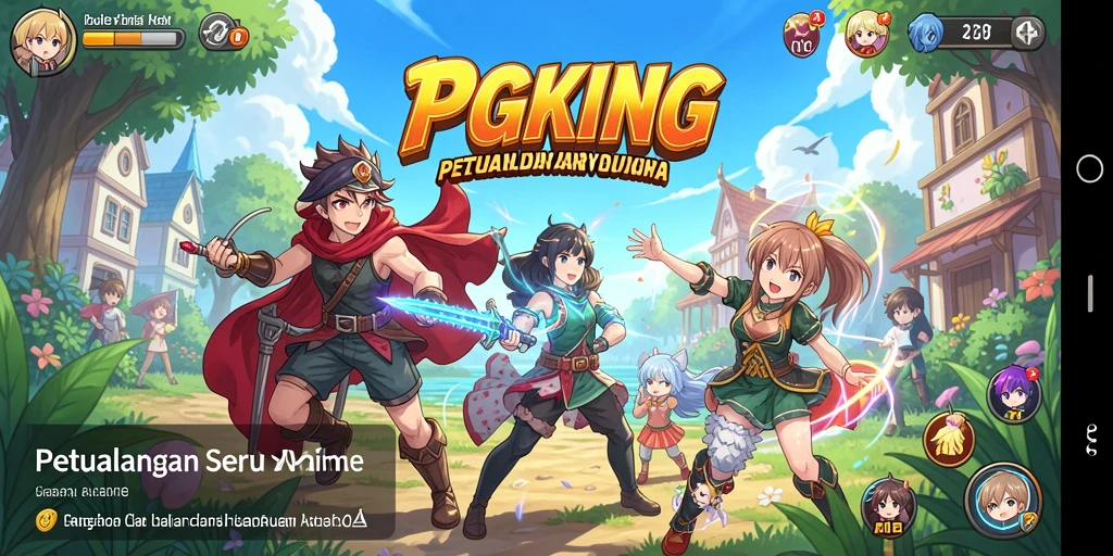 Tampilan gameplay PGKING yang memukau dalam dunia Anime.