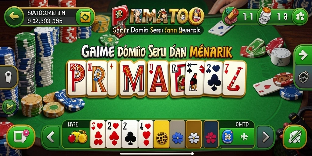 Tampilan gameplay domino seru di PRIMATOTO.