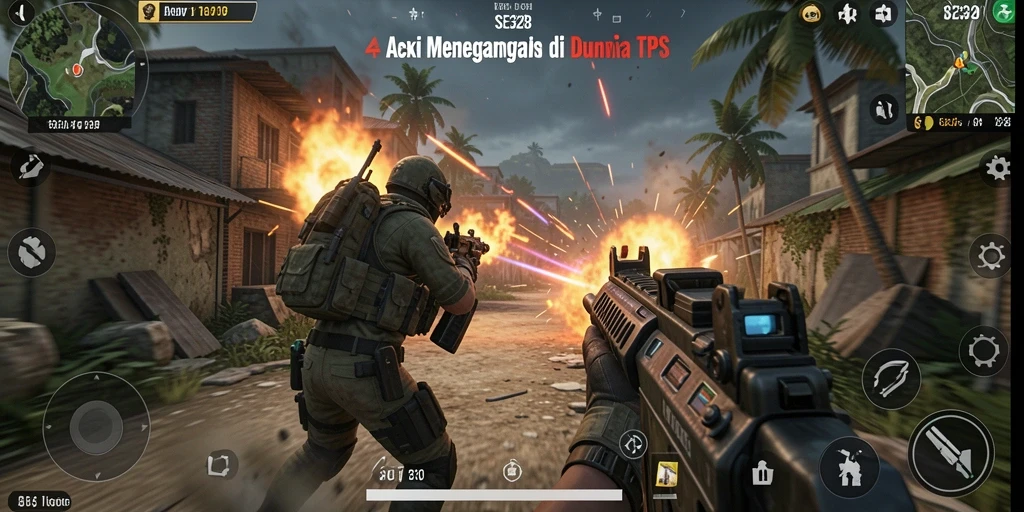 Screenshot tampilan aksi intens dari gameplay SE328.