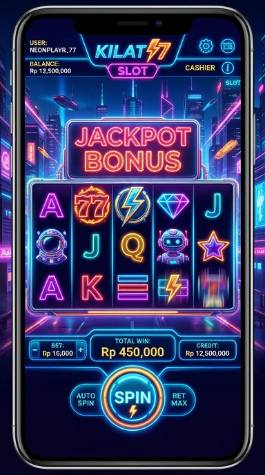 Tampilan utama aplikasi kilat77 yang sederhana dan efektif.